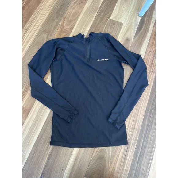 Billabong Long Sleeve Size 10 Rashie Swim Shirt 1/4 Zip - Picture 1 of 5